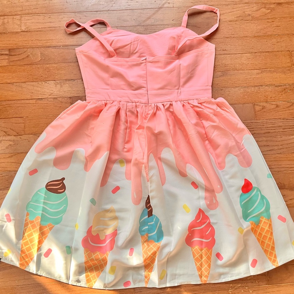 NEW - Ladies Ice Cream Cone Retro Style Dress - Picture 5 of 11